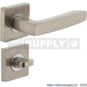 Intersteel 1714 deurkruk Dean op rozet verdekt 55x55x10 mm met nokken en WC-sluiting met stift 8x8 mm chroom-nikkel mat - S26005161 - afbeelding 1