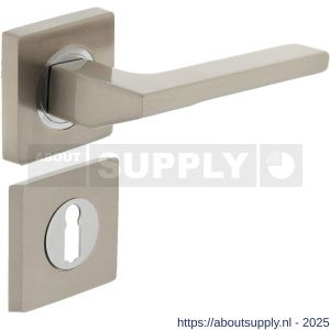 Intersteel 1715 deurkruk Ben op rozet verdekt 55x55x10 mm met nokken en sleutelrozetten chroom-nikkel mat - S26005167 - afbeelding 1