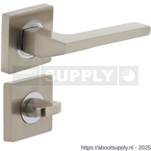 Intersteel 1715 deurkruk Ben op rozet verdekt 55x55x10 mm met nokken en WC-sluiting met stift 8x8 mm chroom-nikkel mat - S26005169 - afbeelding 1