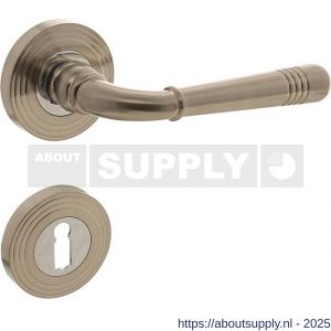 Intersteel 1725 deurkruk Helena op rozet verdekt met rillen diameter 55x10 mm met nokken en sleutelrozetten chroom nikkel mat - S26001778 - afbeelding 1