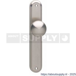 Intersteel 2126 knopschild ovaal 242x43x10 mm met vaste knop Paddenstoel en wisselstift M10-8x89 mm blind nikkel mat - S26005174 - afbeelding 1