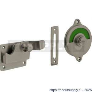 Intersteel Living 3700 WC-overslag met bocht en groen-rood indicatie nikkel mat - S26009106 - afbeelding 1