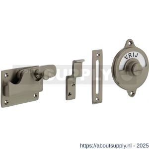 Intersteel Living 3701 WC-overslag vlak met tekst Vrij-Bezet nikkel mat - S26008123 - afbeelding 1