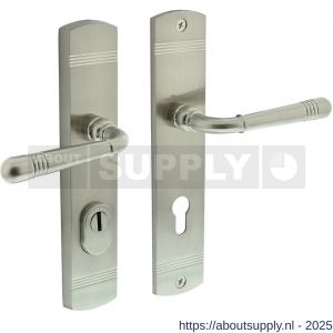 Intersteel Living 3777 achterdeurbeslag Helena 239x50 mm kruk-kruk profielcilindergat 72 mm met kerntrekbeveiliging nikkel mat - S26010226 - afbeelding 1