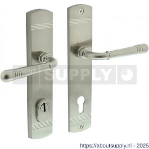 Intersteel Living 3777 achterdeurbeslag Helena 239x50 mm kruk-kruk profielcilindergat 92 mm met kerntrekbeveiliging nikkel mat - S26010227 - afbeelding 1