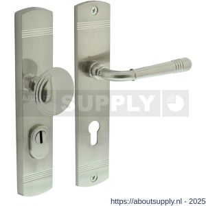 Intersteel Living 3778 voordeurbeslag Helena 239x50 mm knop-kruk profielcilindergat 72 mm met kerntrekbeveiliging nikkel mat - S26010228 - afbeelding 1