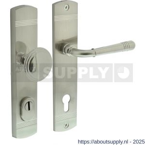 Intersteel Living 3778 voordeurbeslag Helena 239x50 mm knop-kruk profielcilindergat 92 mm met kerntrekbeveiliging nikkel mat - S26010229 - afbeelding 1