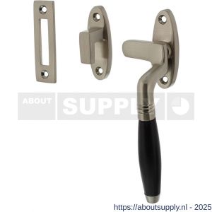 Intersteel Living 5614 raamsluiting Ton rechts met sluitplaat en sluithaak nikkel mat-ebbenhout - S26008129 - afbeelding 1