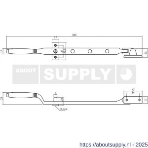 Intersteel Living 5614 raamuitzetter Ton met stelpennen nikkel mat-ebbenhout - S26008131 - afbeelding 2
