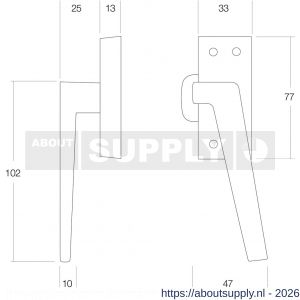 Intersteel Living 5615 raamsluiting rechts met ventilatiestand nikkel mat - S26003795 - afbeelding 2
