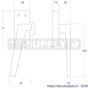 Intersteel Living 5615 raamsluiting links met ventilatiestand nikkel mat - S26003796 - afbeelding 2