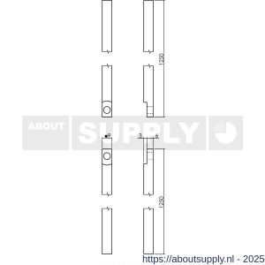 Intersteel 5620 stangenset voor kruk-espagnolet lang 125 cm nikkel mat - S26000117 - afbeelding 2