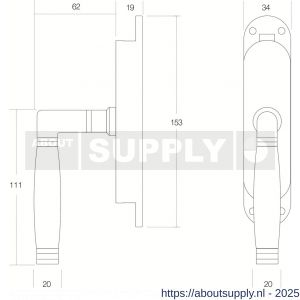 Intersteel 5620 kruk-espagnolet links Ton 222 nikkel mat-ebbenhout - S26000074 - afbeelding 2