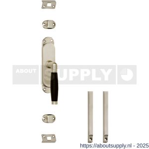 Intersteel Living 5620 set kruk-espagnolet rechts Ton 222 inclusief stangenset 2x 1250 mm nikkel mat-ebbenhout - S26009336 - afbeelding 1