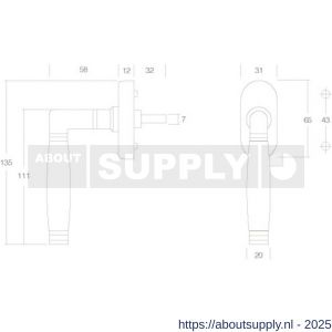 Intersteel Living 6051 raamkruk Ton 222 op ovaal rozet nikkel mat-ebbenhout - S26003762 - afbeelding 2