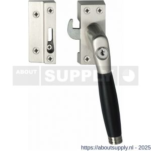 Intersteel Living 6616 SKG* afsluitbare raamsluiting rechts inclusief sluitplaat met kom Ton 222 nikkel mat-ebbenhout - S26003827 - afbeelding 1