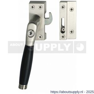 Intersteel Living 6616 SKG* afsluitbare raamsluiting links inclusief sluitplaat met kom Ton 222 nikkel mat-ebbenhout - S26003828 - afbeelding 1