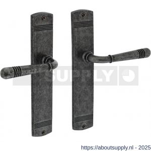 Intersteel Living 1705 deurkruk Helena op schild afgerond 235x45 mm blind oud grijs - S26008137 - afbeelding 1