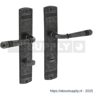 Intersteel 1705 deurkruk Helena op schild afgerond 235x45 mm WC 78/8 mm oud grijs - S26008141 - afbeelding 1