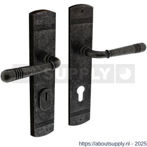 Intersteel 3777 achterdeurbeslag Helena 239x50 mm kruk-kruk profielcilindergat 72 mm met kerntrekbeveiliging oud grijs - S26010233 - afbeelding 1