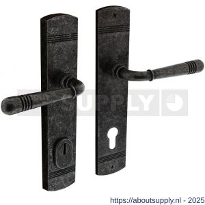 Intersteel 3777 achterdeurbeslag Helena 239x50 mm kruk-kruk profielcilindergat 92 mm met kerntrekbeveiliging oud grijs - S26010234 - afbeelding 1