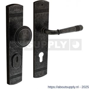 Intersteel 3778 voordeurbeslag Helena 239x50 mm knop-kruk profielcilindergat 72 mm met kerntrekbeveiliging oud grijs - S26010235 - afbeelding 1