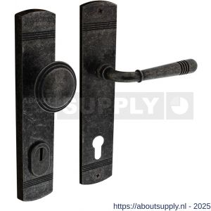 Intersteel 3778 voordeurbeslag Helena 239x50 mm knop-kruk profielcilindergat 92 mm met kerntrekbeveiliging oud grijs - S26010236 - afbeelding 1