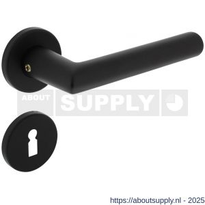 Intersteel 0055 deurkruk Broome met rozet verdekt diameter 50x7 mm met nokken en sleutelrozetten zwart - S26009116 - afbeelding 1