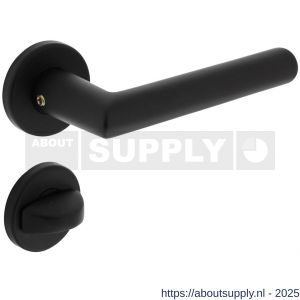 Intersteel 0055 deurkruk Broome met rozet verdekt diameter 50x7 mm met nokken en WC-sluiting met stift 8x8 mm zwart - S26009118 - afbeelding 1