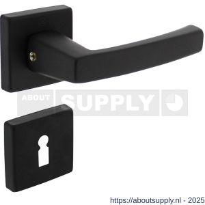 Intersteel 0057 deurkruk Moora met rozet verdekt 50x50x10 mm met nokken en sleutelrozetten zwart - S26009123 - afbeelding 1
