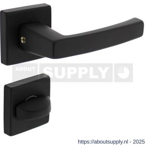 Intersteel 0057 deurkruk Moora met rozet verdekt 50x50x10 mm met nokken en WC-sluiting met stift 8x8 mm zwart - S26009125 - afbeelding 1