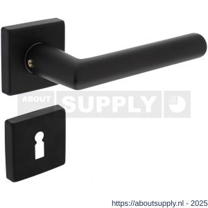 Intersteel 0058 deurkruk Broome met rozet verdekt 50x50x10 mm met nokken en sleutelrozetten zwart - S26009128 - afbeelding 1