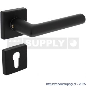 Intersteel 0058 deurkruk Broome met rozet verdekt 50x50x10 mm met nokken en cilinderrozetten zwart - S26009129 - afbeelding 1