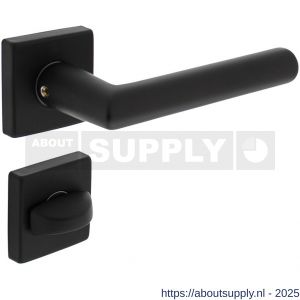 Intersteel 0058 deurkruk Broome met rozet verdekt 50x50x10 mm met nokken en WC-sluiting met stift 8x8 mm zwart - S26009130 - afbeelding 1