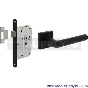 Intersteel Living 0058 set loopslot zwart met deurkruk Broome op rozet 50x50 mm zwart - S26011045 - afbeelding 1