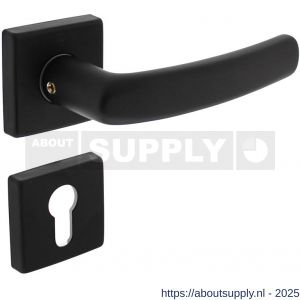 Intersteel 0059 deurkruk Denham met rozet verdekt 50x50x10 mm met nokken en cilinderrozetten zwart - S26009134 - afbeelding 1