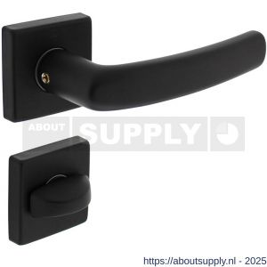 Intersteel 0059 deurkruk Denham met rozet verdekt 50x50x10 mm met nokken en WC-sluiting met stift 8x8 mm zwart - S26009135 - afbeelding 1