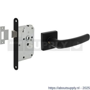 Intersteel Living 0059 set loopslot zwart met deurkruk Denham op rozet 50x50 mm zwart - S26011047 - afbeelding 1