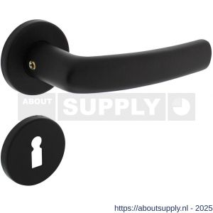 Intersteel 0060 deurkruk Denham met rozet verdekt diameter 50x7 mm met nokken en sleutelrozetten zwart - S26009138 - afbeelding 1