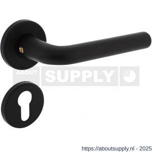 Intersteel 0073 deurkruk Derby met rozet verdekt diameter 50x7 mm met nokken en cilinderrozetten zwart - S26009144 - afbeelding 1