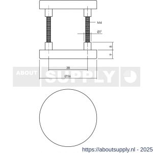 Intersteel Living 0100 afdekrozetten verdekt diameter 56x9 mm met nokken zwart - S26008170 - afbeelding 2