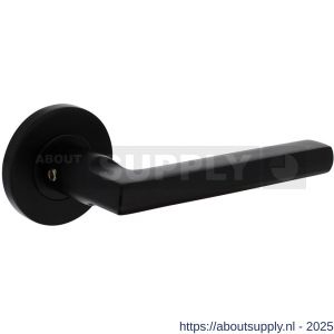 Intersteel Living 0105 deurkruk Vlak-90 graden op rozet verdekt diameter 55x8 mm met nokken zwart - S26008176 - afbeelding 1