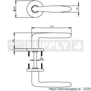 Intersteel Living 0200 deurkruk Phobos op rozet verdekt diameter 49x7 mm zwart - S26007341 - afbeelding 2