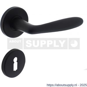 Intersteel 0200 deurkruk Phobos op rozet verdekt diameter 49x7 mm en sleutelrozetten zwart - S26008177 - afbeelding 1