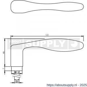 Intersteel 0201 deurkruk Banaan zwart - S26001883 - afbeelding 2