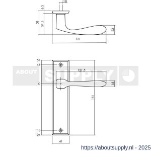 Intersteel Living 0201 deurkruk Banaan met schild rechthoekig 181x41 mm blind zwart - S26008181 - afbeelding 2