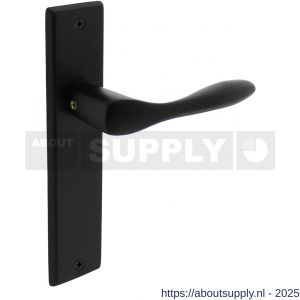 Intersteel Living 0201 deurkruk Banaan met schild rechthoekig 181x41 mm blind zwart - S26008181 - afbeelding 1
