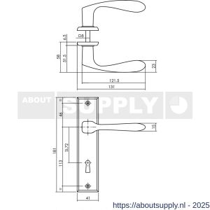 Intersteel 0201 deurkruk Banaan met schild rechthoekig 181x41 mm sleutelgat 72 mm zwart - S26009146 - afbeelding 2