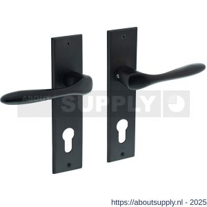 Intersteel 0201 deurkruk Banaan met schild rechthoekig 181x41 mm profielcilindergat 72 mm zwart - S26009147 - afbeelding 1