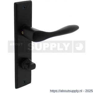 Intersteel Living 0201 deurkruk Banaan met schild rechthoekig 181x41 mm WC 63/8 mm zwart - S26008183 - afbeelding 1